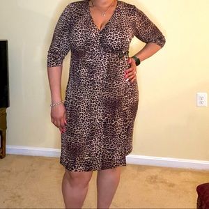 Charter Club Animal Print Wrap Dress XL